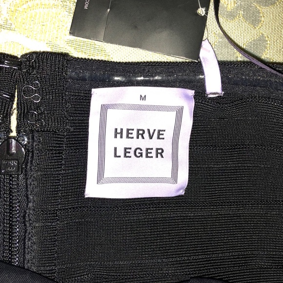 NWT Herve Leger Black Melanie bandage dress M!! - Picture 6 of 8